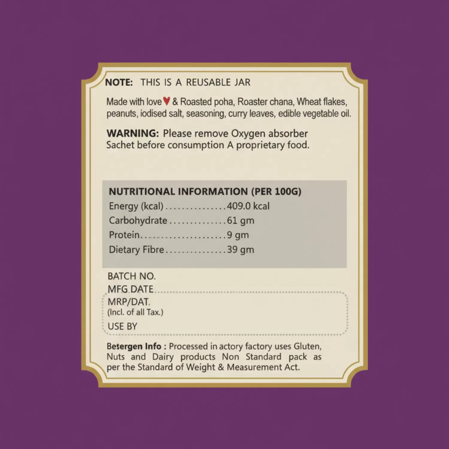 Khata Meetha Roasted Poha Chana